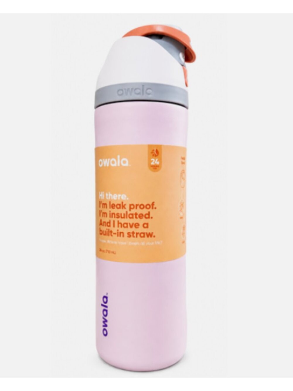 Owala 24 oz Water Bottle Sugar Spice pink Purple FreeSip Spout Insulated Straw